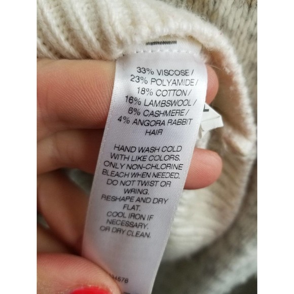 Vineyard Vines Sweater Turtleneck Pullover Wool Cashmere Fair Aisle Ivory Medium - Picture 3 of 7